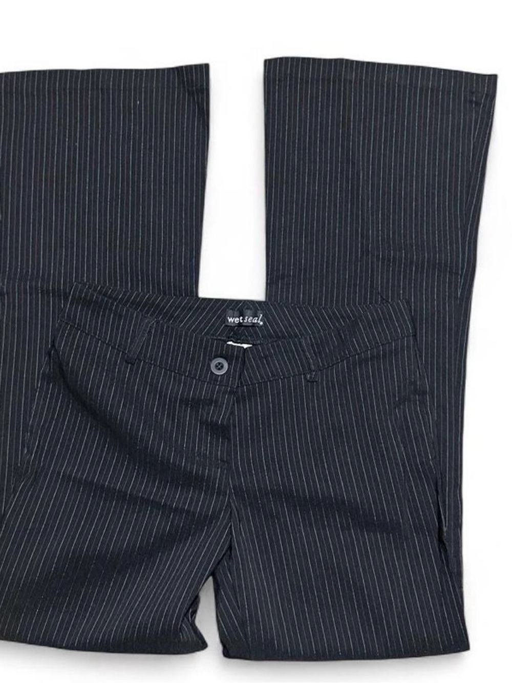 Wet Seal Black Pinstripe Bootcut Pants
